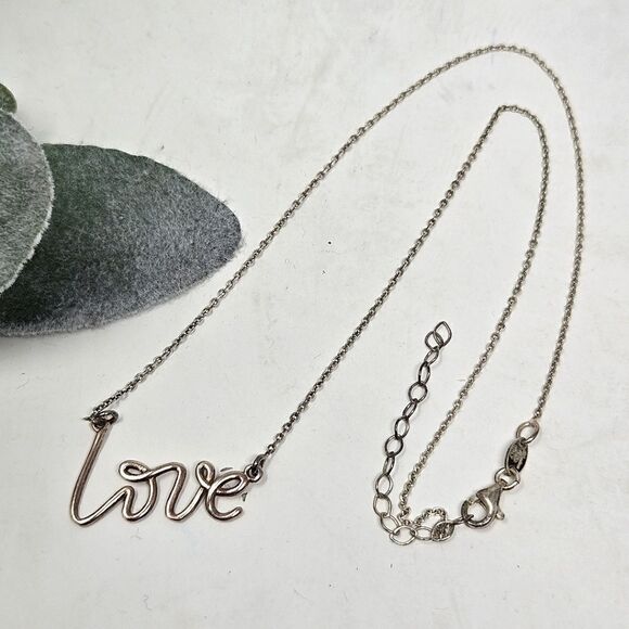 DYADEMA 925 Sterling Silver "Love" Necklace - Picture 1 of 10